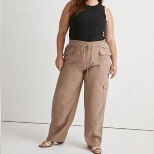 Madewell Size L Straight Cargo Pants in Softdrape Umber Brown stretch